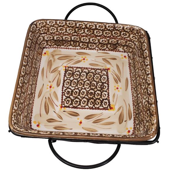 Temptations by Tara Old World Brown Cookware 11 Piece Set Bakeware Rack Bowl Set - Picture 3 of 13